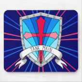 Tank Main Gamer Blue Red Cartoon Shield Mousepad (Vorne)