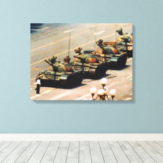 Tank Man Wrapped Canvas Leinwanddruck (Insitu (Holzboden))