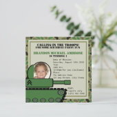 Tank Party Birthday/Foto Einladung (Stehend Vorderseite)