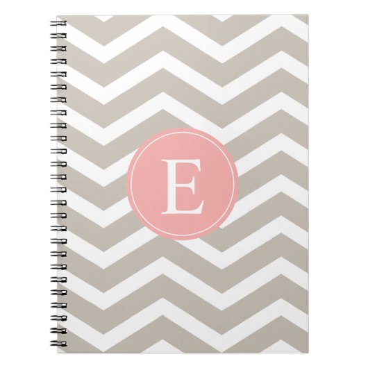 Tank Peach Pink Zickzack Monogram Notizblock (Vorderseite)