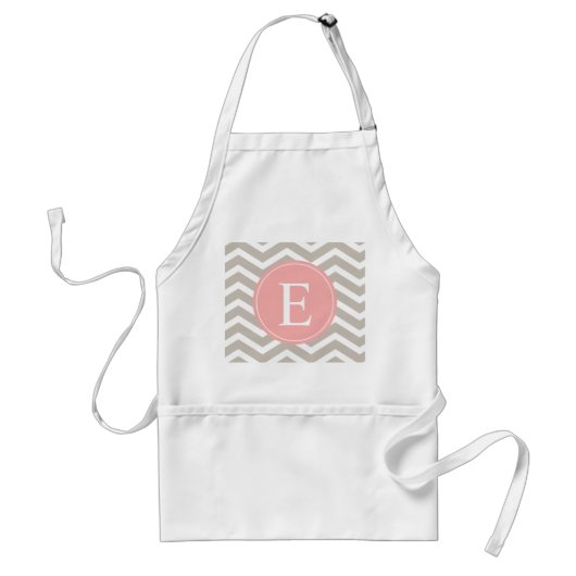 Tank Peach Pink Zickzack Monogram Schürze (Vorne)