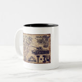 Tank Schematics Art Zweifarbige Tasse (Vorderseite Links)