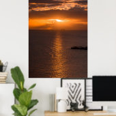 Tank Ship At Sunset In Atlantic Ocean Poster (Heimbüro)