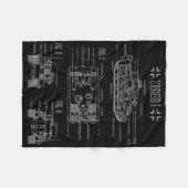 Tank Tiger I Engineering Bluepe des Zweiten Weltkr Fleecedecke (Vorderseite (Horizontal))