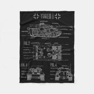 Tank Tiger I Engineering Bluepe des Zweiten Weltkr Fleecedecke