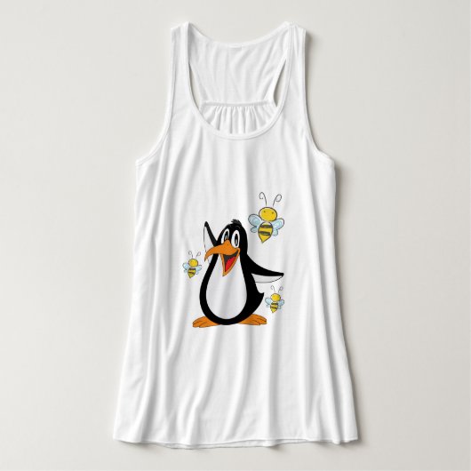 Tank Top Womens Pinguin Bumblebee (Design Vorderseite)