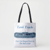 Tank Tracks Mud of Life Inspiration Blue Tasche (Vorderseite)
