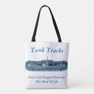 Tank Tracks Mud of Life Inspiration Blue Tasche