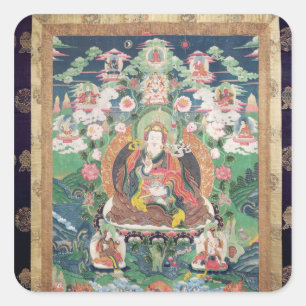 Tanka von Padmasambhava, ANZEIGE c.749 Quadratischer Aufkleber