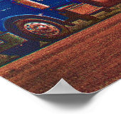 Tanker Truck Highway Driving Transport Art Poster (Ecke)