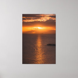 Tankschiff bei Sonnenuntergang im Atlantik Leinwanddruck