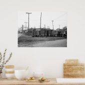 Tankstelle 1925 und Autos Poster (Küche)