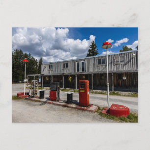 Tankstelle am Alaska Highway in Kanada Postkarte
