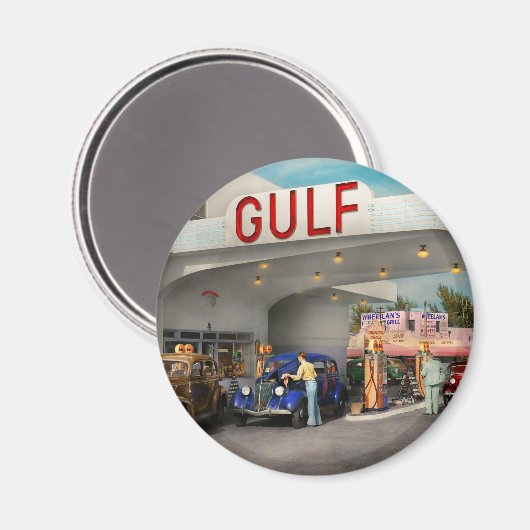 Tankstelle - Die große amerikanische Straßenfahrt  Magnet (Vorderseite/Rückseite)