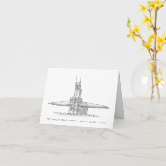 Tankstelle Fiat Tagliero, Asmara, Eritrea Karte (Gelbe Blume)