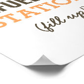 Tankstelle Geburtstagsparty Snack Sign Poster (Ecke)