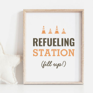 Tankstelle Geburtstagsparty Snack Sign Poster