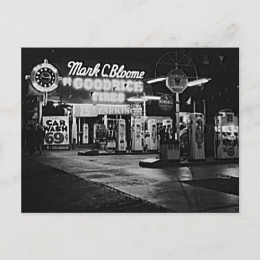 Tankstelle Hollywood California Vintag 1942 Postkarte (Vorderseite)