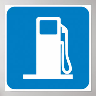 Tankstelle-Landstraßen-Zeichen Poster