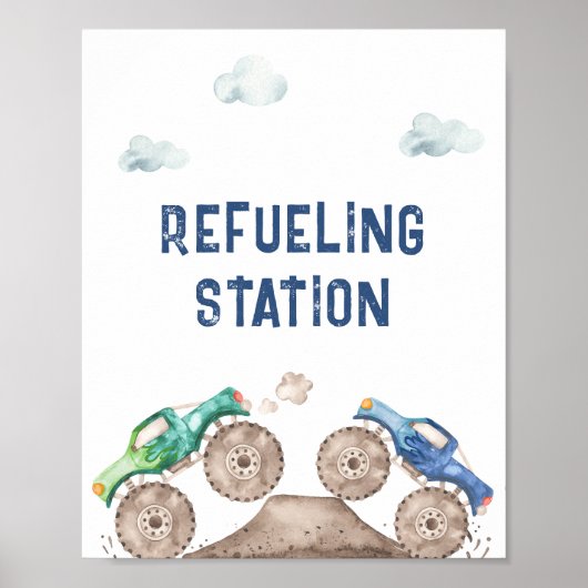 Tankstelle Monster Truck Poster (Vorne)
