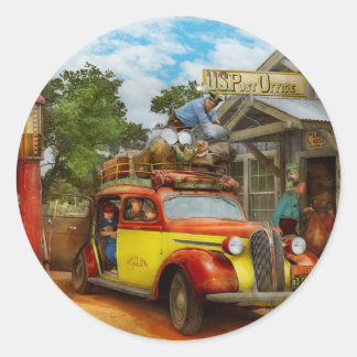 Tankstelle - Neulieferung nach Pie Town 1940 Runder Aufkleber