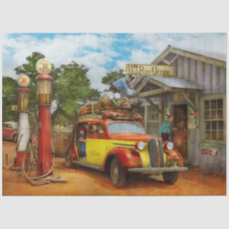 Tankstelle - Neulieferung nach Pie Town 1940 Seidenpapier