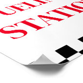 Tankstelle Rennwagen Geburtstagsparty-Zeichen Poster (Ecke)