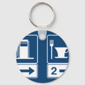 Tankstelle und Straßenschild Schlüsselanhänger (Vorderseite)