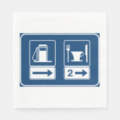 Tankstelle und Straßenschild Serviette (Vorderseite)