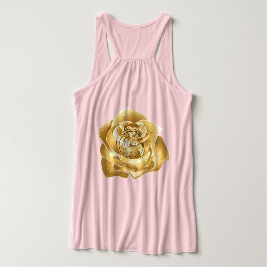 tanktop met gouden bloemen en logo (Design Rückseite)