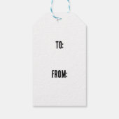 Tanne Baum in Snowy Landschaft Lino Print Geschenk Geschenkanhänger (Rückseite)