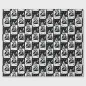 Tanne Baum in Snowy Landschaft Lino Print Geschenkpapier (Flach)