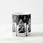 Tanne Baum in Snowy Landschaft Lino Print Tasse (Mittel)