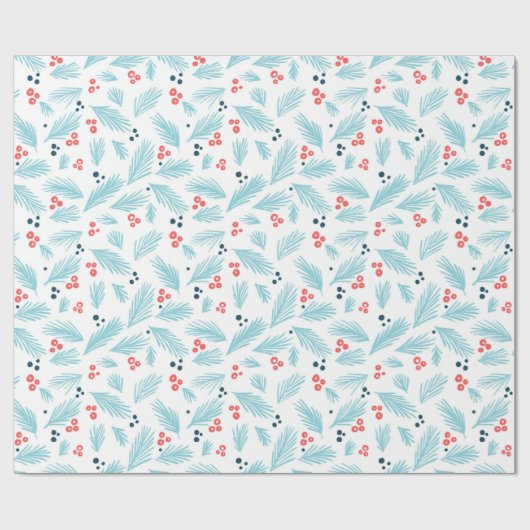 Tanne und Beeren Geschenkpapier (Flach)