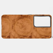 Tanned Leather Red Brown Alte Weltkarte Samsung Galaxy Hülle (Linke Seite)