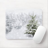 Tannen-Baum im starken Schnee Mousepad (Mit Mouse)
