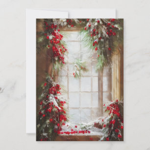 Tannen und Beeren Fenster Budget Weihnachten