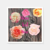 Tannen und Rosen Papier Serviette (Vorderseite)