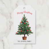 Tannen-Weihnachtsbaum-Feiertag Geschenkanhänger (Rückseite)