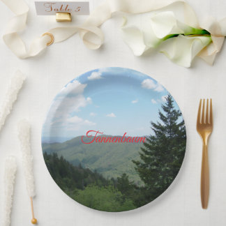 Tannenbaum-Berg-Weihnachten Pappteller