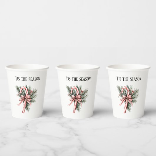 Tannenbaum Candy Cane Rot Weihnachten Pappbecher (Multi)