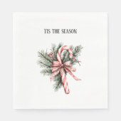 Tannenbaum Candy Cane Rot Weihnachten Serviette (Vorderseite)