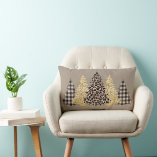 Tannenbaum Gepardendruck Büffel Karo Glitter Lendenkissen