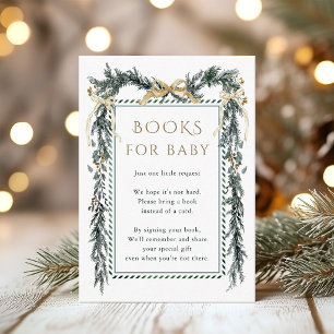 Tannenbaum-Gold-Schleife-Girlande Bücher für Baby Begleitkarte