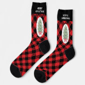 Tannenbaum Karomuster Socken (Linkes Detail)