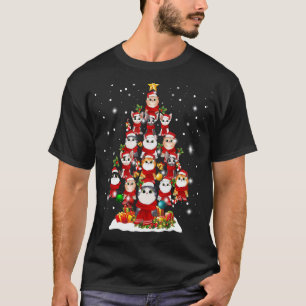 Tannenbaum Katze Weihnachtsmann Frohe Kat Weihnach T-Shirt