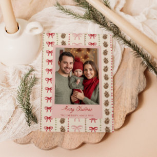Tannenbaum-Kegel-Muster Weihnachtsfoto  Feiertagskarte
