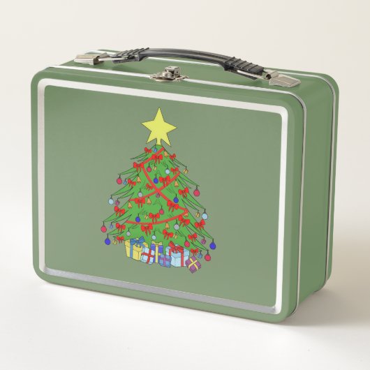 Tannenbaum Metall Brotdose (Vorderseite)