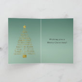 Tannenbaum mit Kiefern-Grün und Gold inspirierend  Karte (Innenseite)