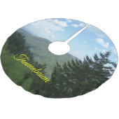 Tannenbaum Mountain Scene Christmas Tree Skirt Polyester Weihnachtsbaumdecke (Schrägansicht)